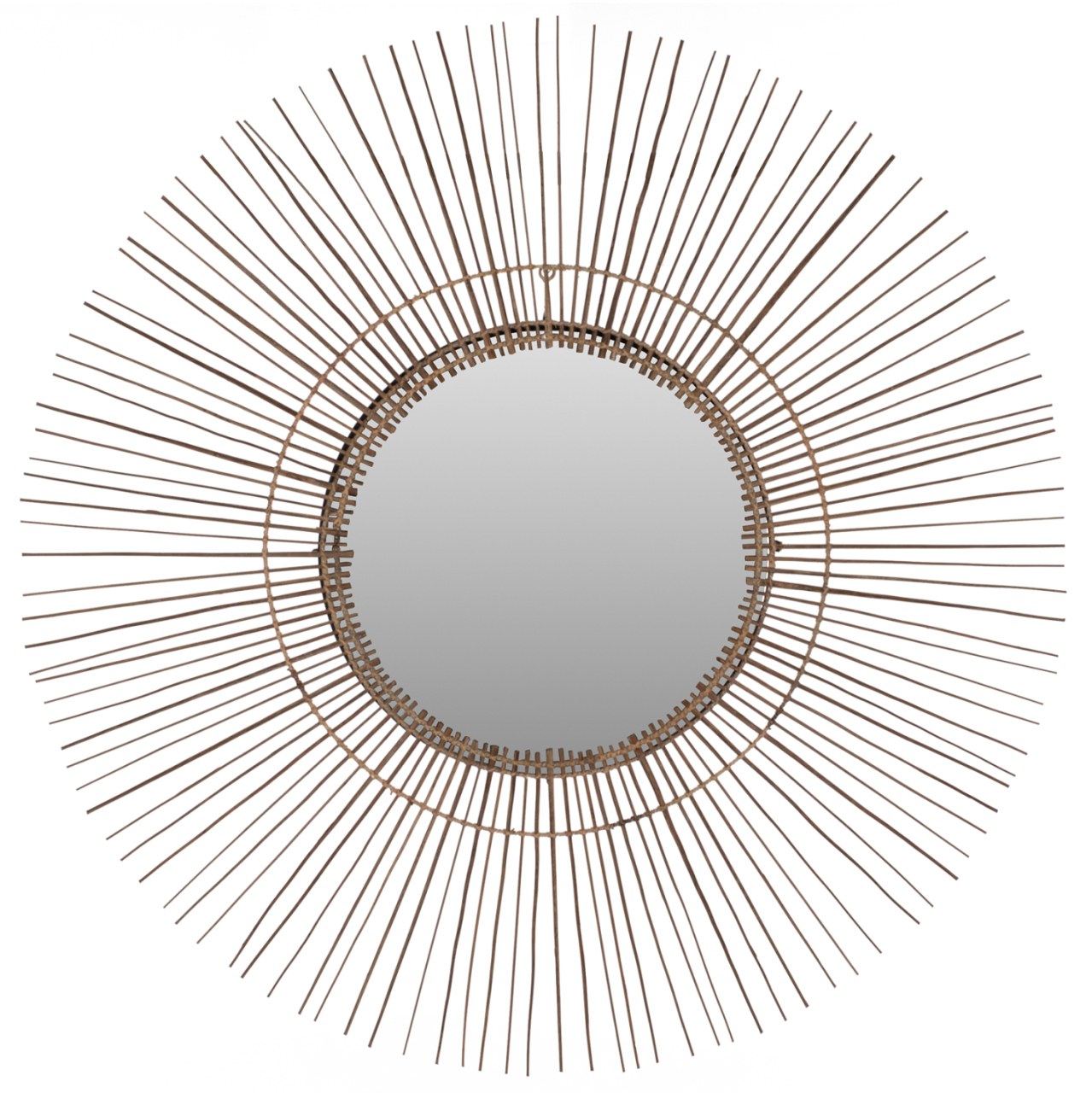 MIRROR ROUND WITH COCONUT STICKS FRAME IN NATURAL COLOR 120x4x120Hcm.HM7732 [1]