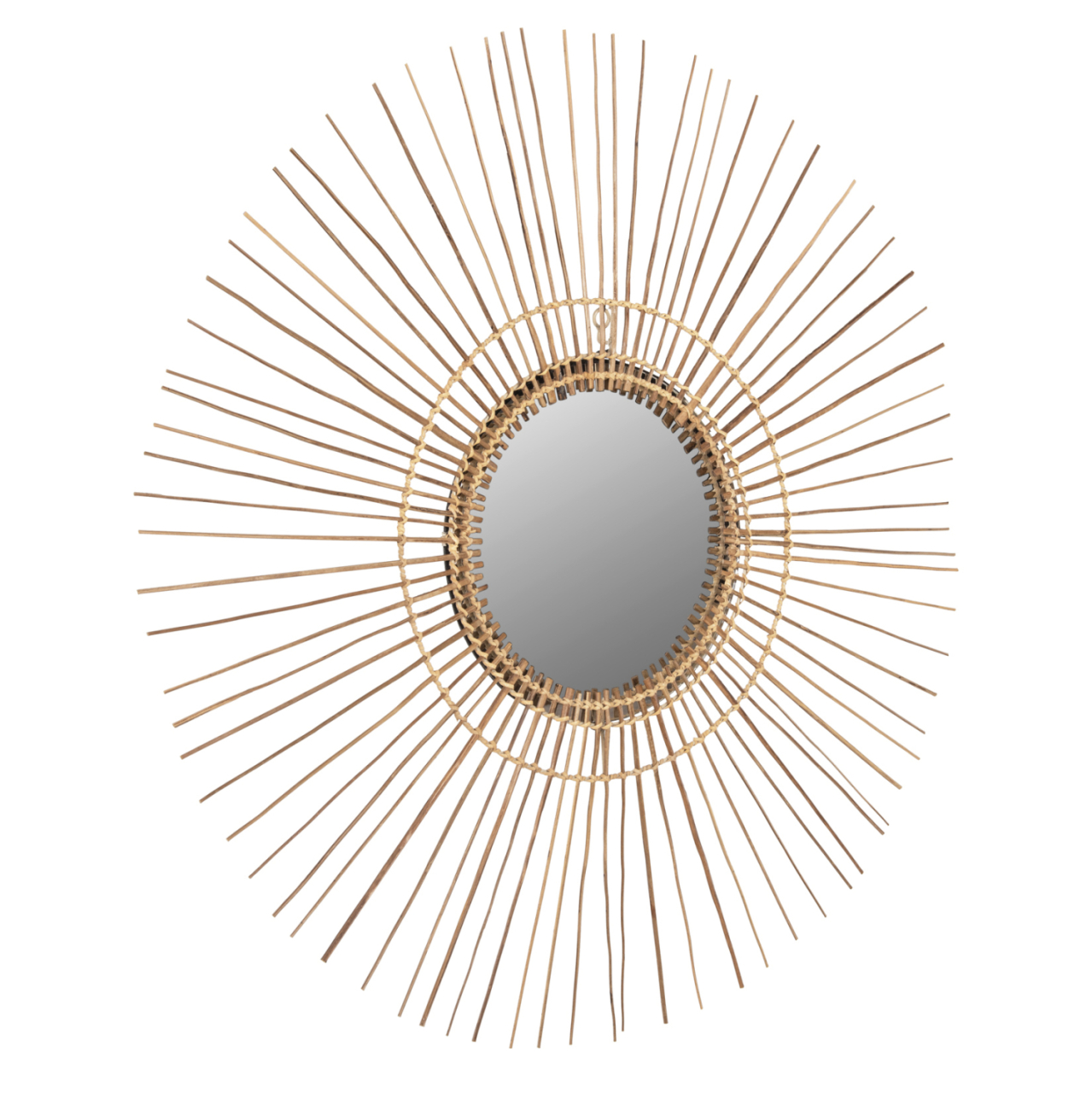 MIRROR ROUND WITH COCONUT STICKS FRAME NATURAL COLOR Φ85cm.HM7733 [1]