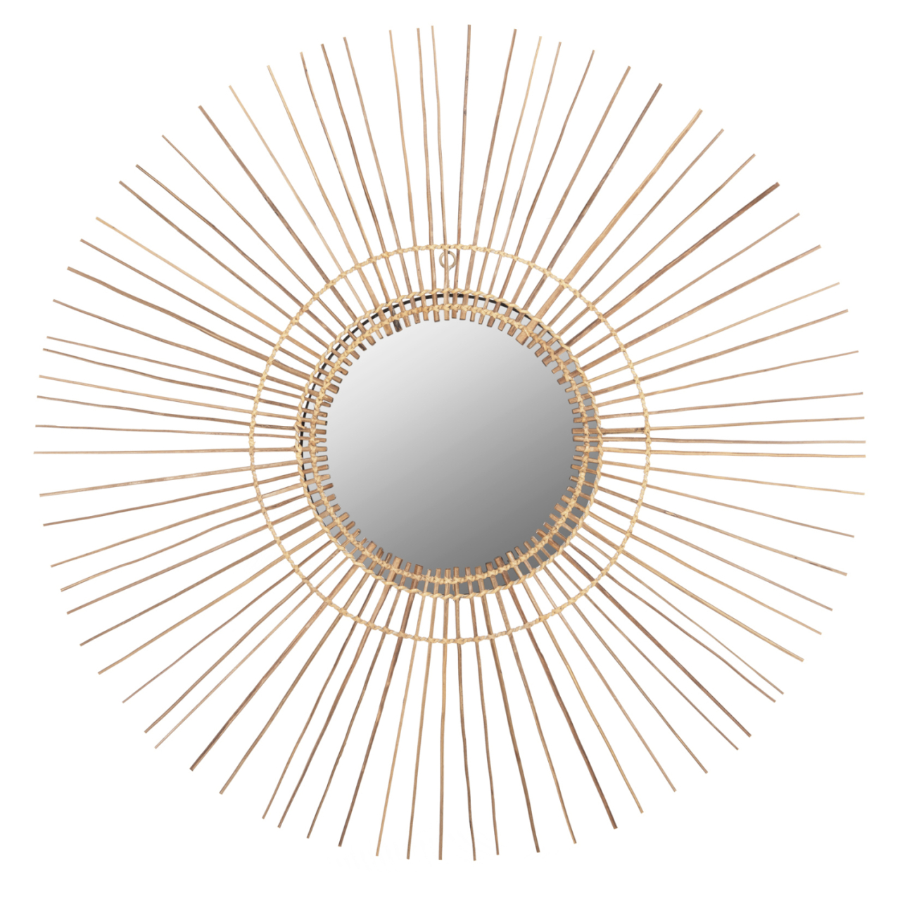 MIRROR ROUND WITH COCONUT STICKS FRAME NATURAL COLOR Φ85cm.HM7733 [3]