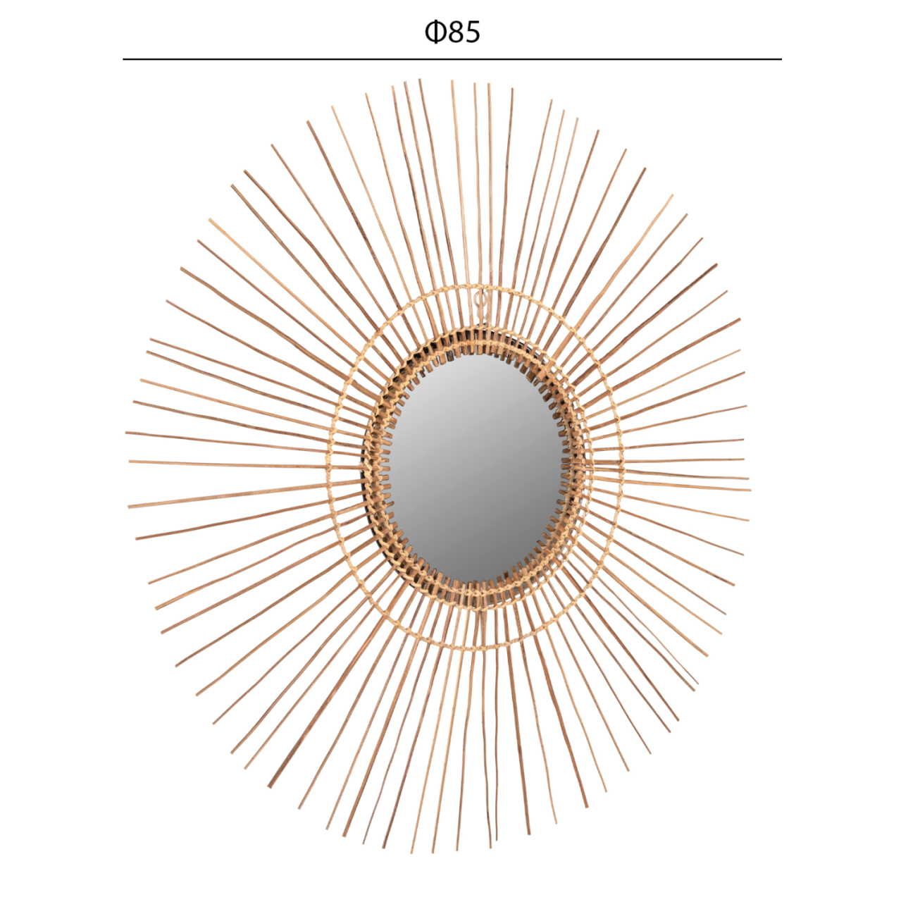 MIRROR ROUND WITH COCONUT STICKS FRAME NATURAL COLOR Φ85cm.HM7733 [2]