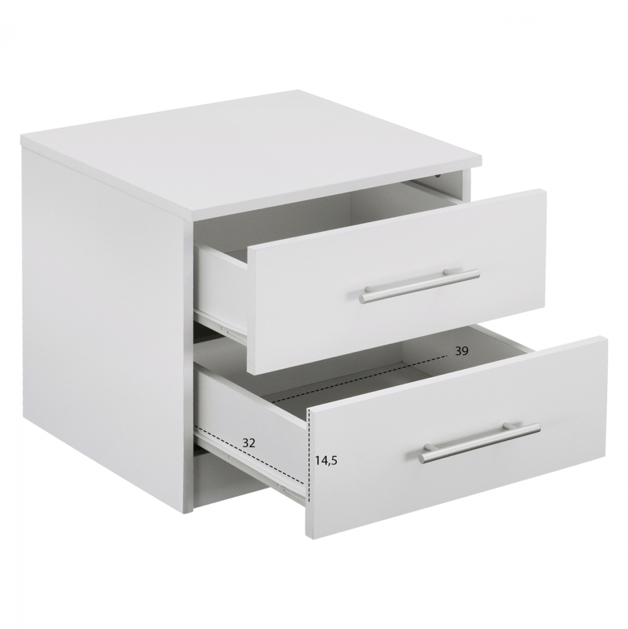 NIGHT STAND HM2220.05 WHITE 48x40,5x41,5 cm. [3]
