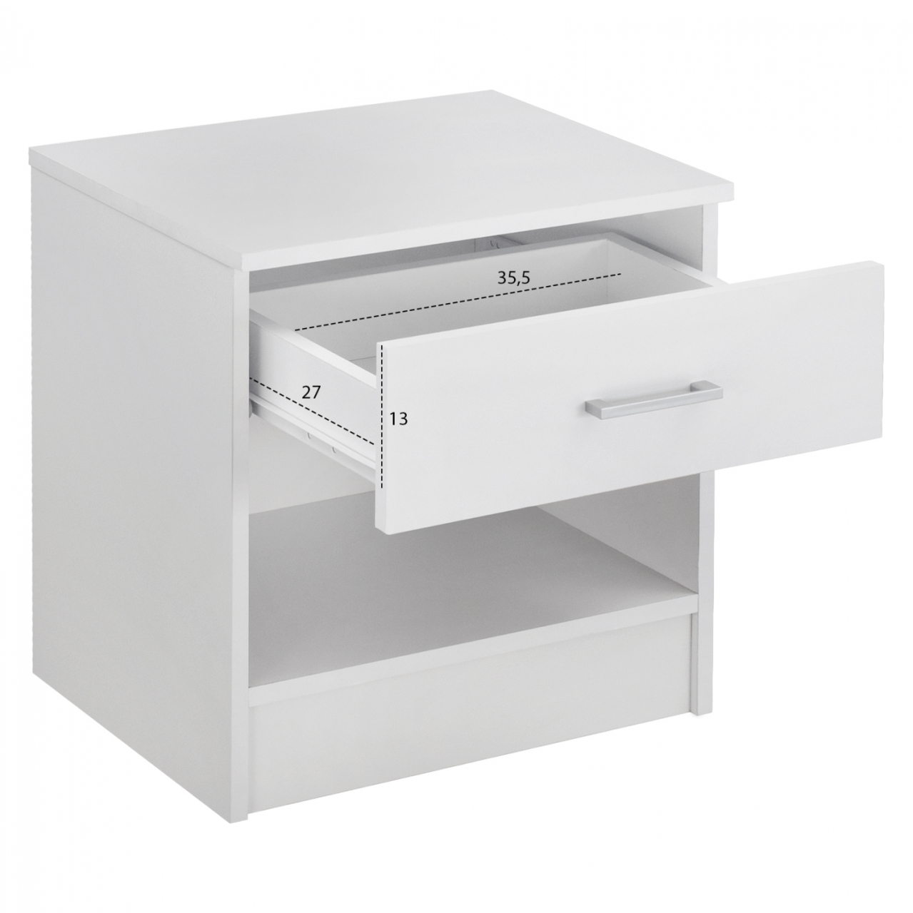 NIGHT STAND WITH 1 DRAWER IN WHITE HM2345.05 45x35,5x47 cm. [3]
