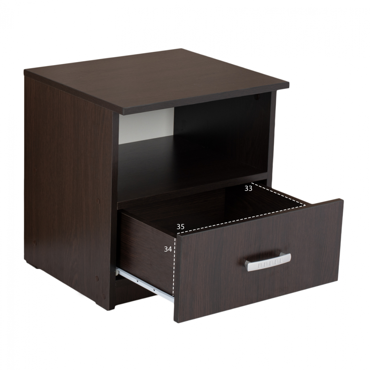 NIGHT STAND WITH DRAWER WENGE HM2431.02 45X40X48 cm. [3]