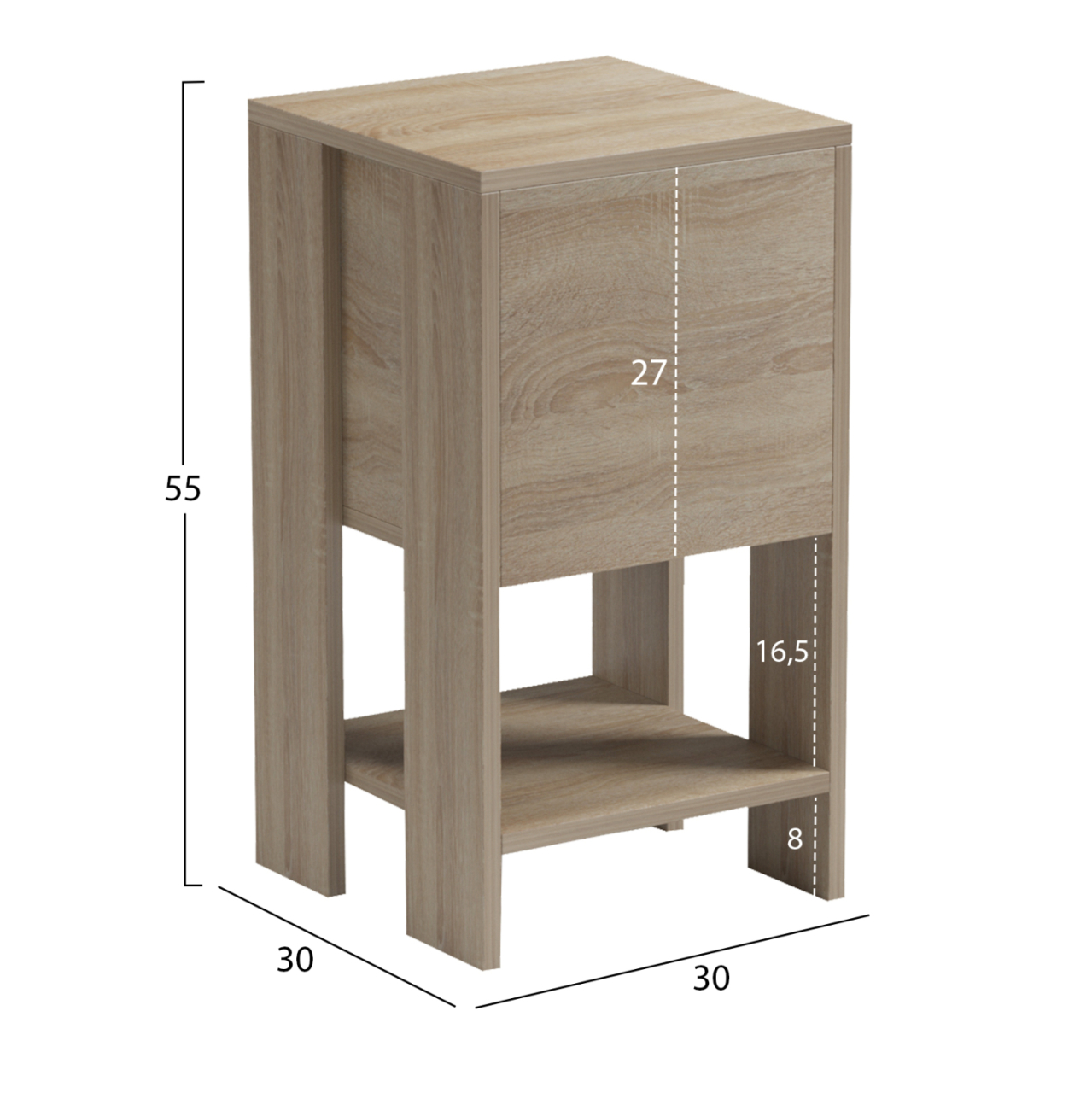 NIGHTSTAND ARGUS HM18378.01 MELAMINE IN SONAMA 30x30x55Hcm. [2]