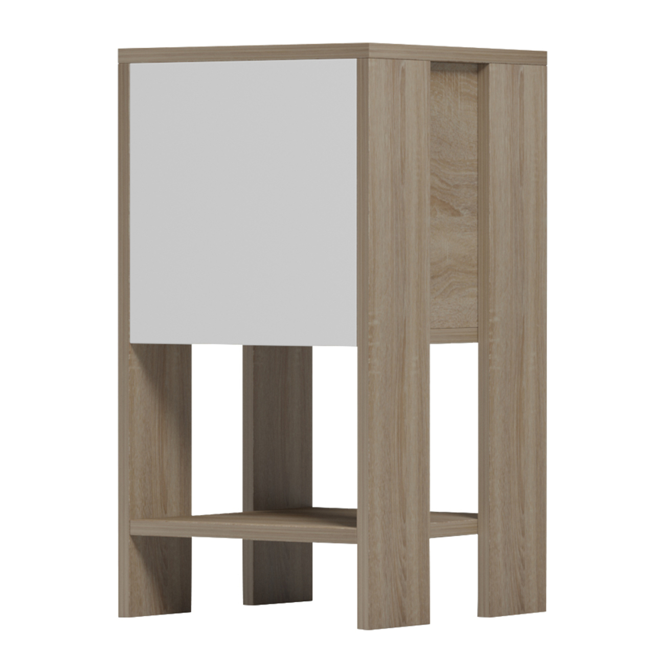 NIGHTSTAND ARGUS HM18378.11 MELAMINE IN WHITE/SONAMA 30x30x55Hcm. [5]