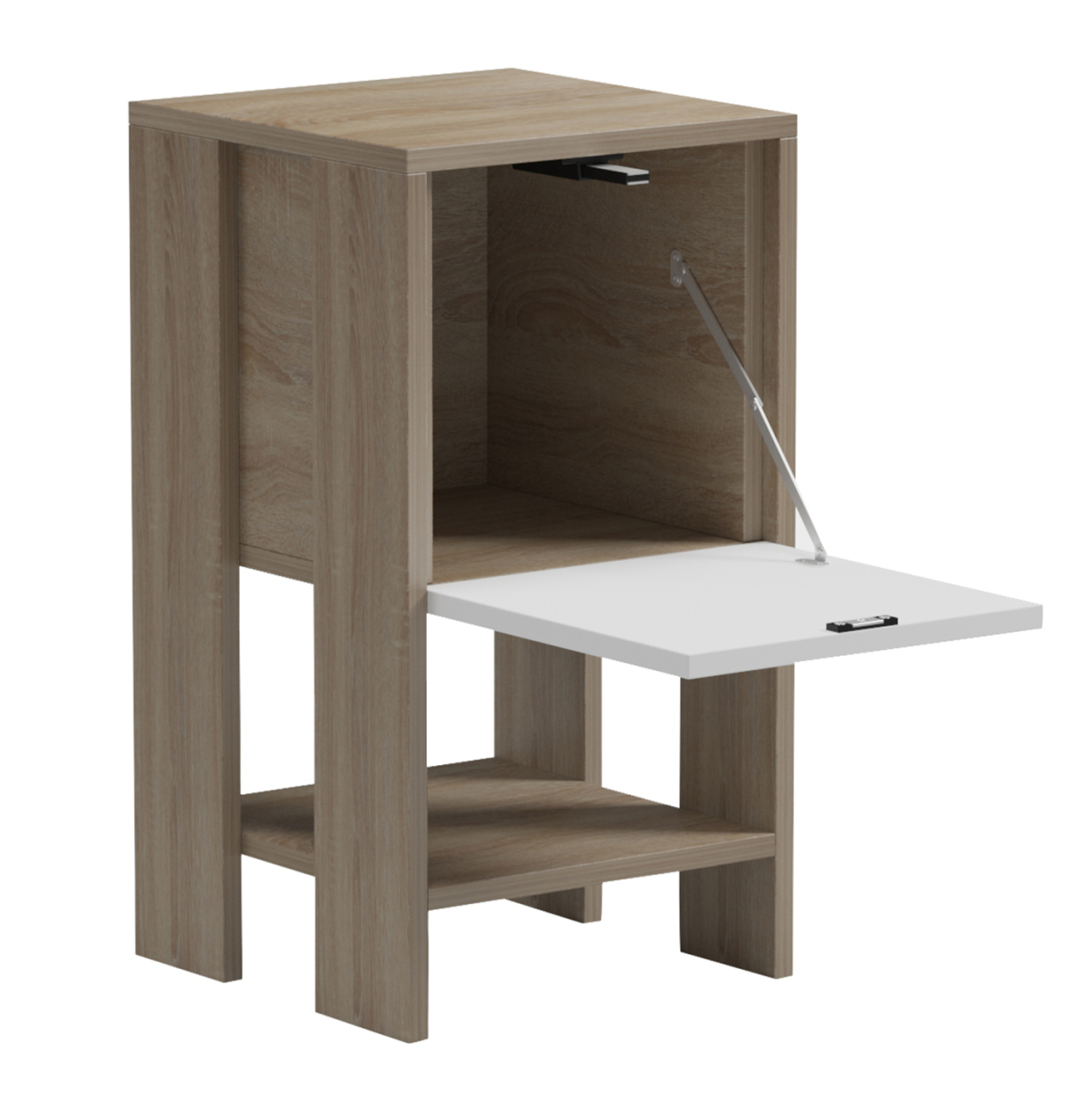 NIGHTSTAND ARGUS HM18378.11 MELAMINE IN WHITE/SONAMA 30x30x55Hcm. [7]