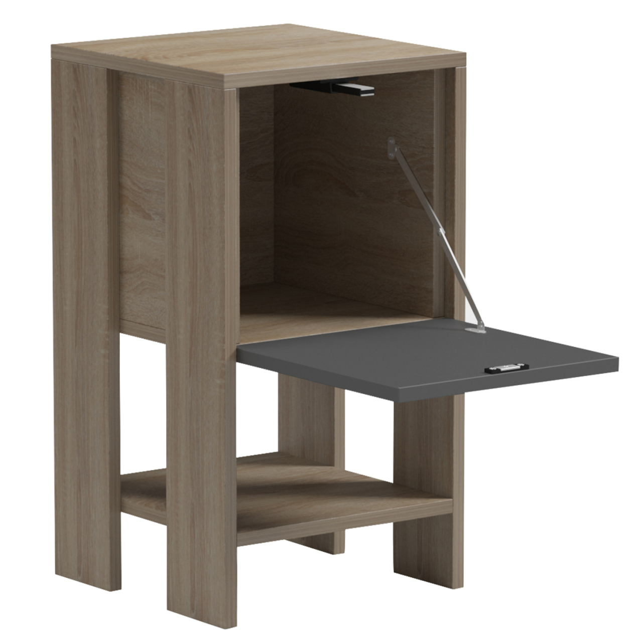 NIGHTSTAND ARGUS HM18378.13 MELAMINE IN SONAMA/GREY 30x30x55Hcm. [7]