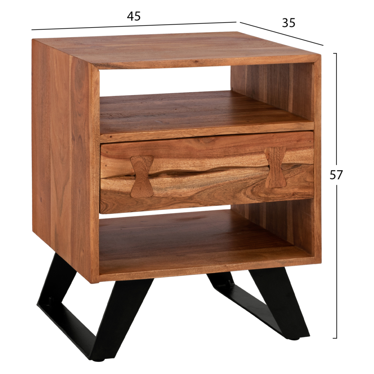 Nightstand Fansi from solid acacia wood HM8473.11 [2]