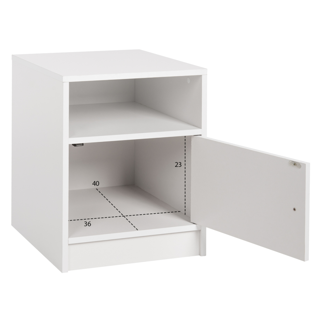 NIGHTSTAND MALORY HM2205.05 WHITE MELAMINE 40x40x50Hcm. [3]