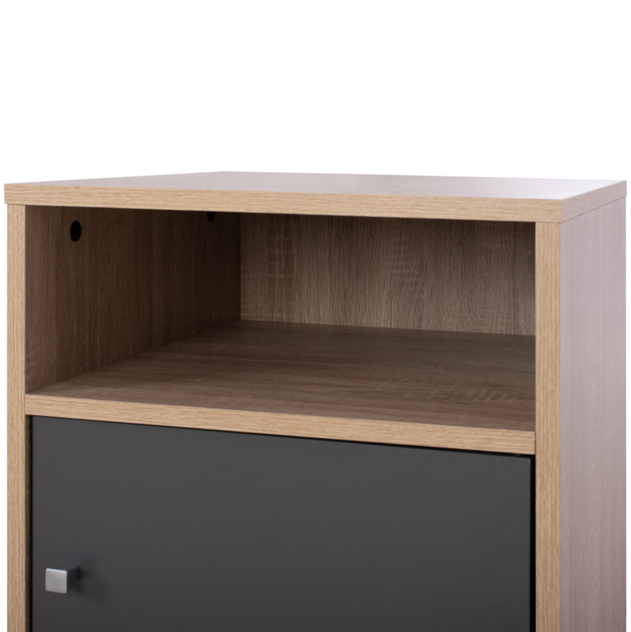 NIGHTSTAND MELAMINE MALORY SONOMA-GREY 40x40x50Hcm.HM2205.04 [5]