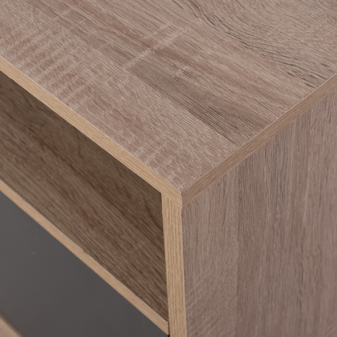NIGHTSTAND MELAMINE MALORY SONOMA-GREY 40x40x50Hcm.HM2205.04 [6]
