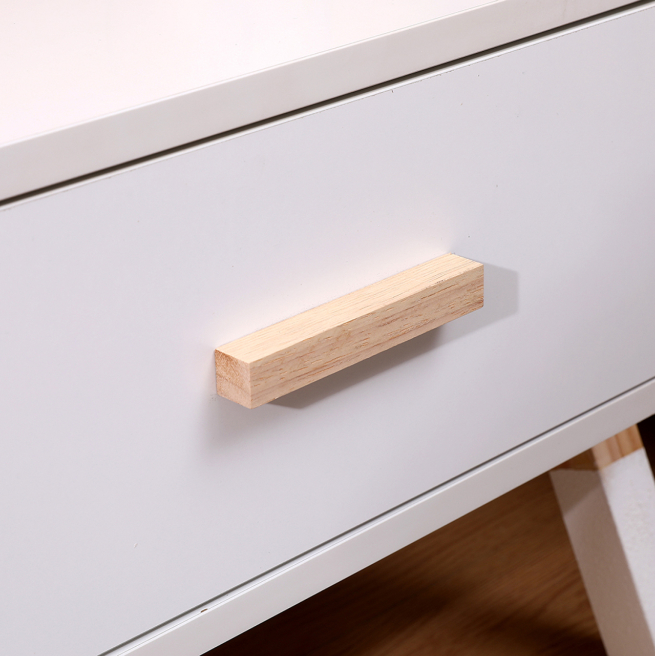 NIGHTSTAND PASCHAL HM2497.03 WHITE MELAMINE-PINE WOOD IN NATURAL COLOR 46x30x38Hcm. [5]
