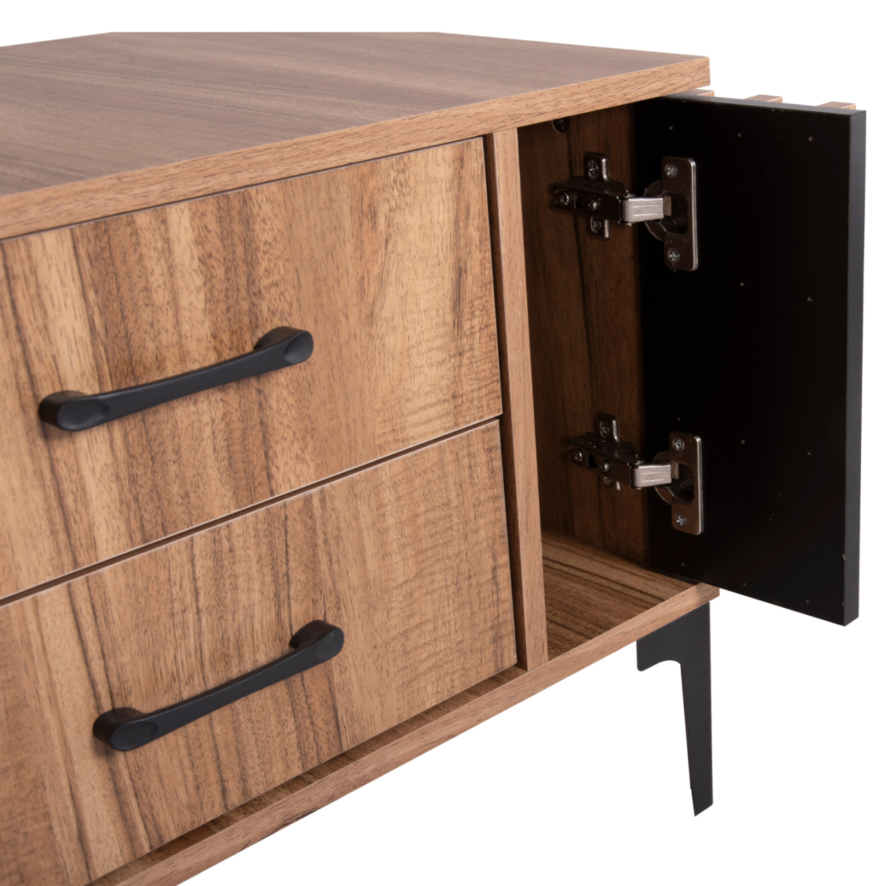 NIGHTSTAND SERIES HARRY HM2487.01 MELAMINE IN NATURAL WOOD COLOR-BLACK 55x43x48Hcm. [8]