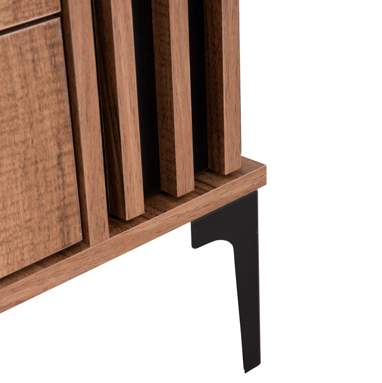 NIGHTSTAND SERIES HARRY HM2487.01 MELAMINE IN NATURAL WOOD COLOR-BLACK 55x43x48Hcm. [10]