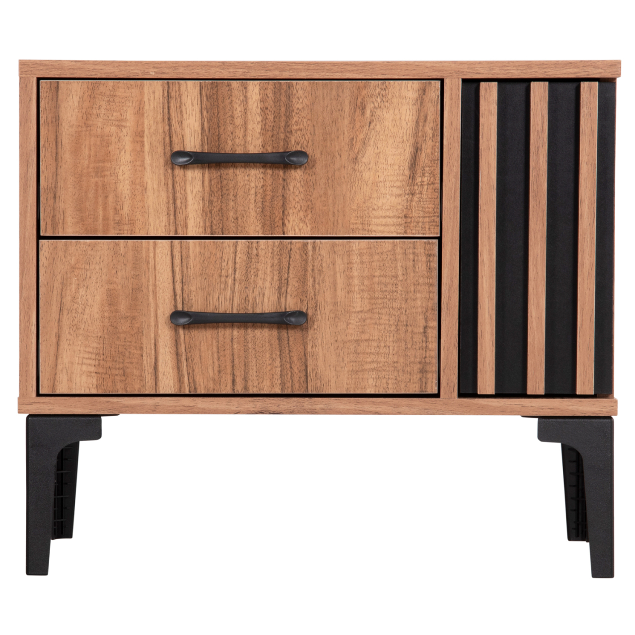 NIGHTSTAND SERIES HARRY HM2487.01 MELAMINE IN NATURAL WOOD COLOR-BLACK 55x43x48Hcm. [3]