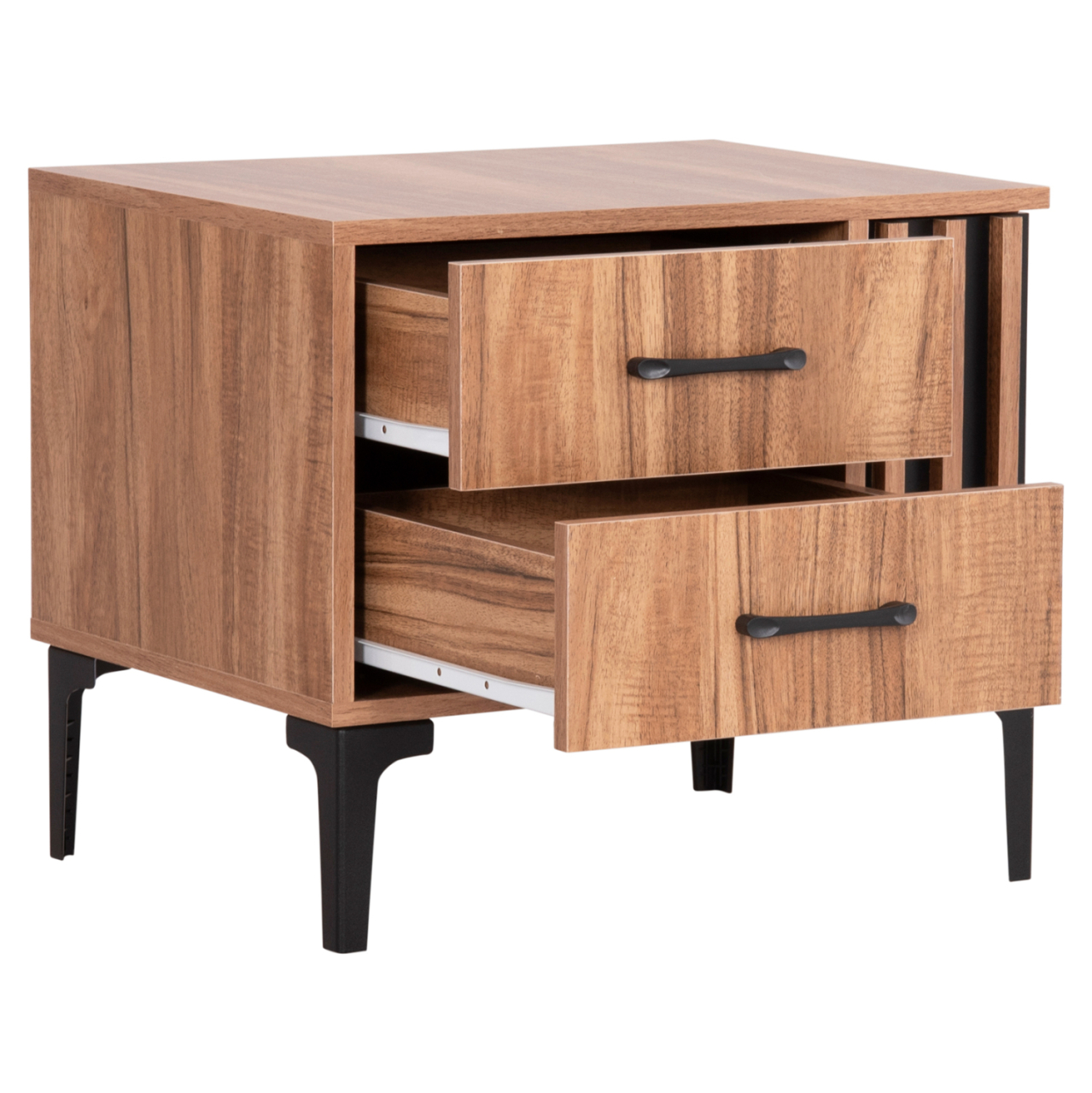 NIGHTSTAND SERIES HARRY HM2487.01 MELAMINE IN NATURAL WOOD COLOR-BLACK 55x43x48Hcm. [5]