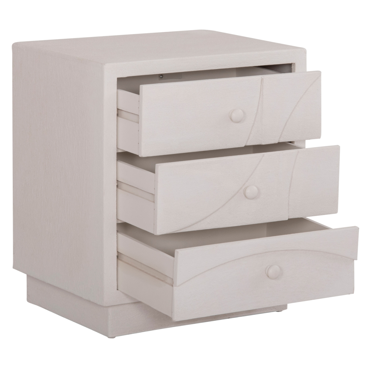 NIGHTSTAND SERIES SANTORINI HM18047 MDF IN OFF-WHITE COLOR-3 DRAWERS 48x38x55.5Hcm. [7]
