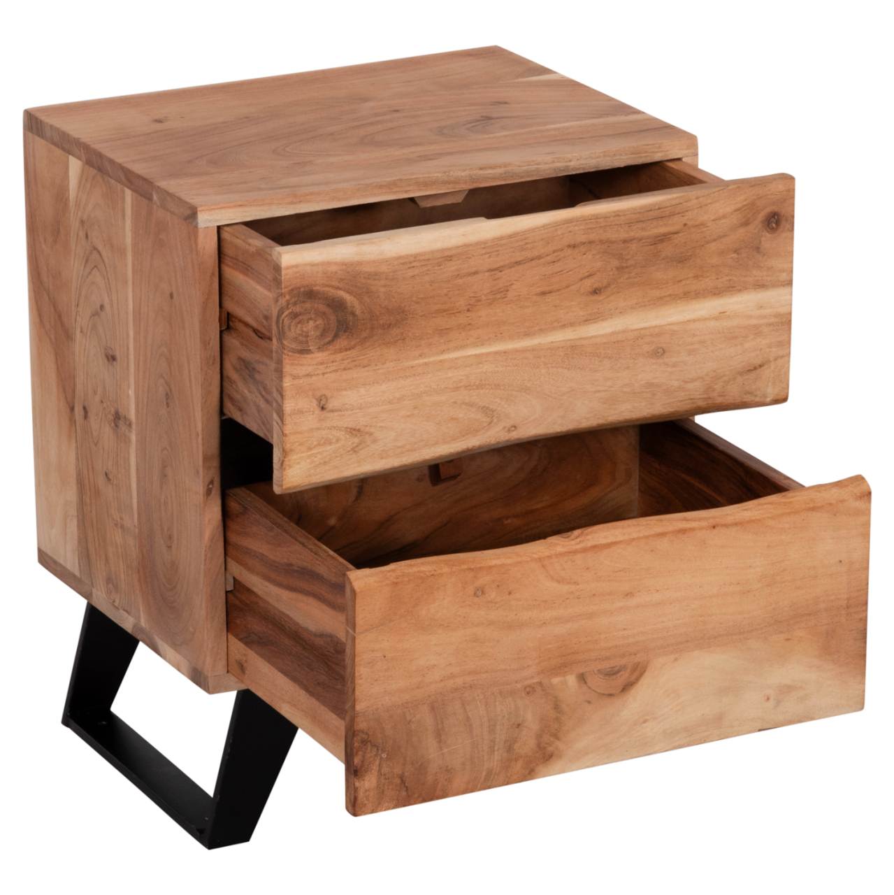 NIGHTSTAND WITH 2 DRAWERS ALICIA HM8360.11 ACACIA WOOD IN NATURAL COLOR 45x35x56Hcm. [7]