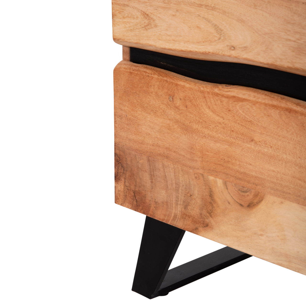 NIGHTSTAND WITH 2 DRAWERS ALICIA HM8360.11 ACACIA WOOD IN NATURAL COLOR 45x35x56Hcm. [10]