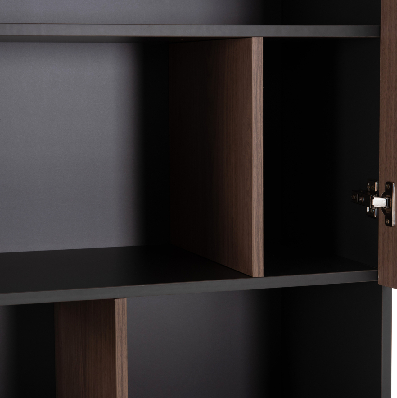 OFFICE BOOKCASE MAVIX HM2160 MELAMINE IN GREY-WALNUT 80Χ40Χ180Hcm. [8]