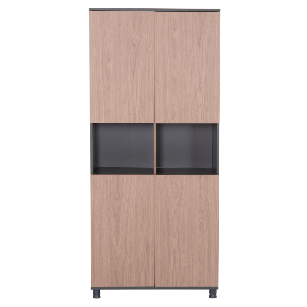 OFFICE BOOKCASE MAVIX HM2160 MELAMINE IN GREY-WALNUT 80Χ40Χ180Hcm. [3]