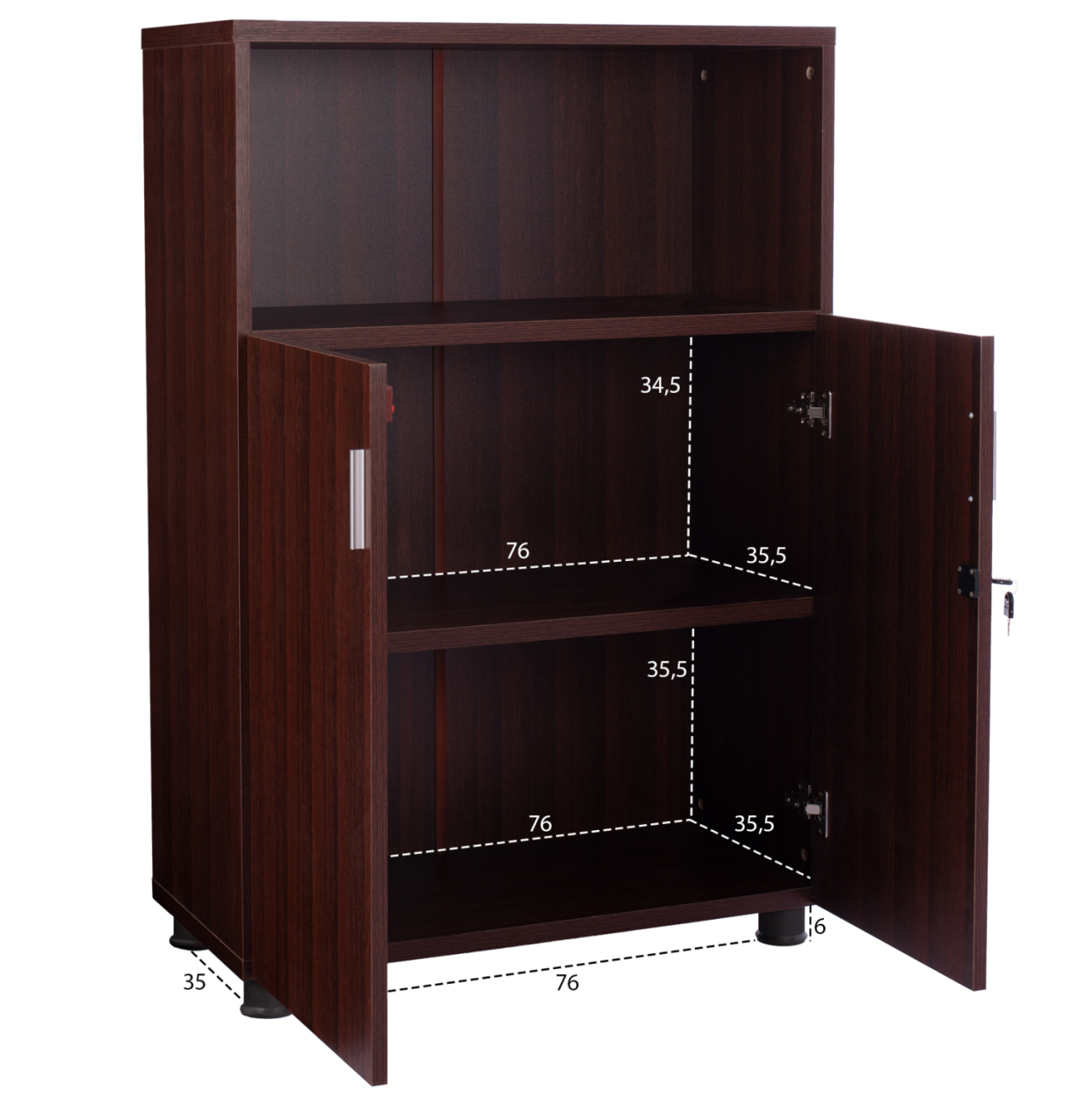 OFFICE CABINET HM2058.12 WENGE 80x38x118,5 [3]
