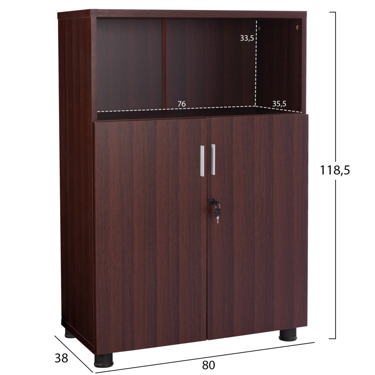 OFFICE CABINET HM2058.12 WENGE 80x38x118,5 [2]