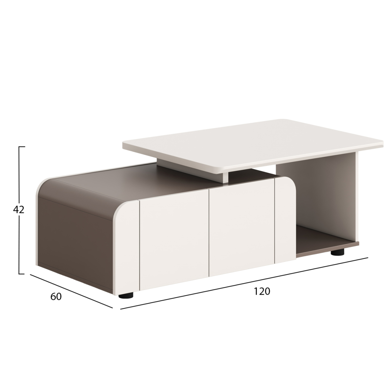 OFFICE CABINET NEWLINE HM18285 MELAMINE IN CREAM WHITE - LIGHT BROWN 120x60x42Hcm. [2]