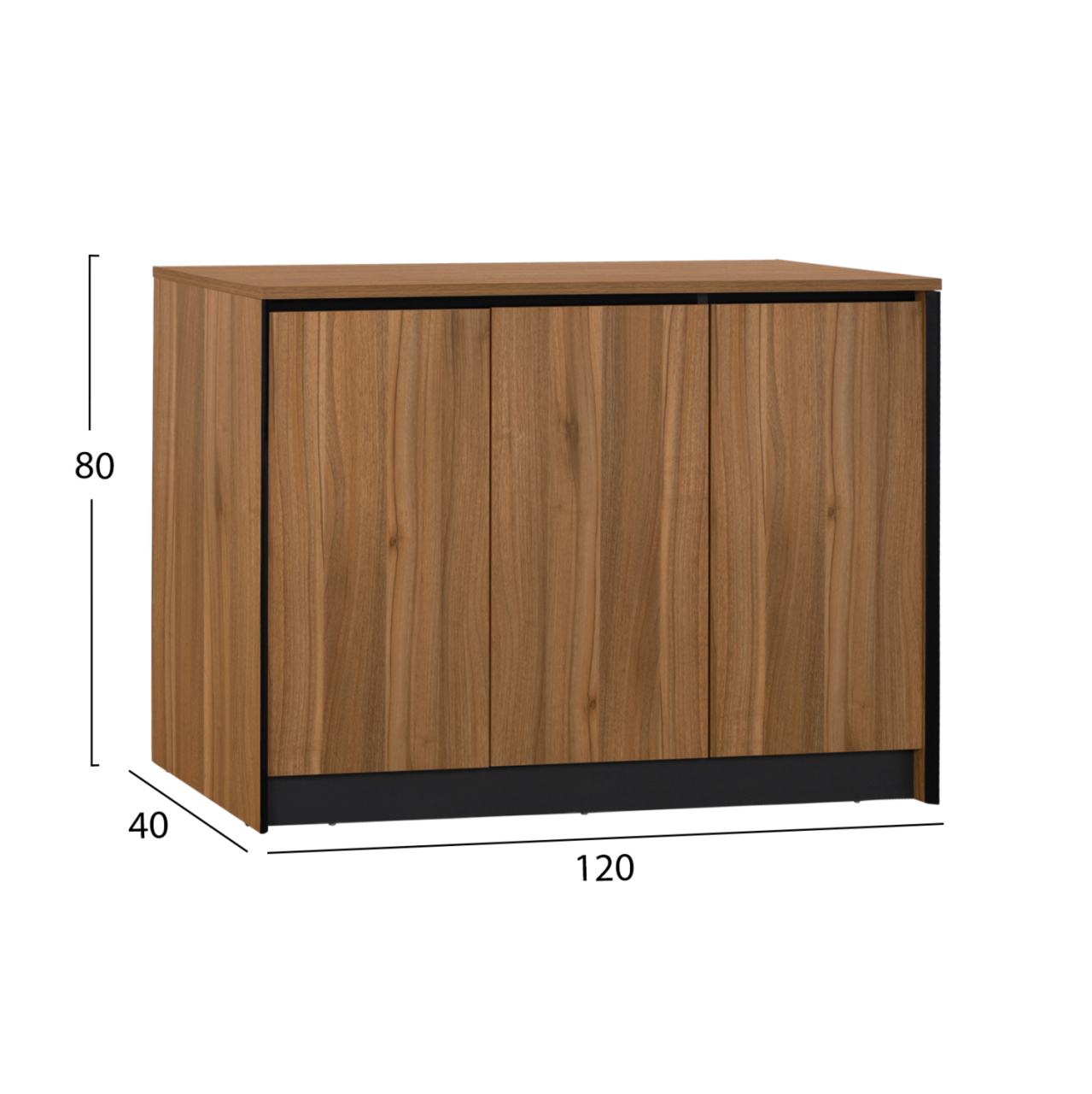 OFFICE CABINET SUPREME HM2357 MELAMINE IN HONEY OAK and GREY 120x40x80Hcm. [2]