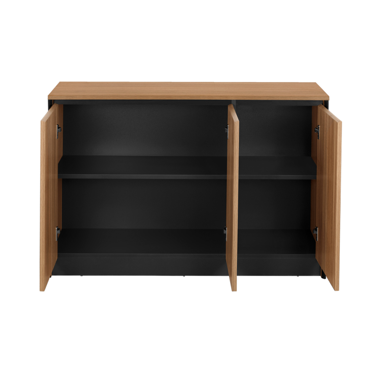 OFFICE CABINET SUPREME HM2357 MELAMINE IN HONEY OAK and GREY 120x40x80Hcm. [3]