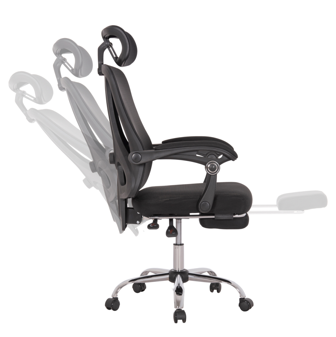 OFFICE CHAIR BARNET HM18258.01 BLACK MESH-BLACK FRAME NYLON 61x62x123Hcm. [4]