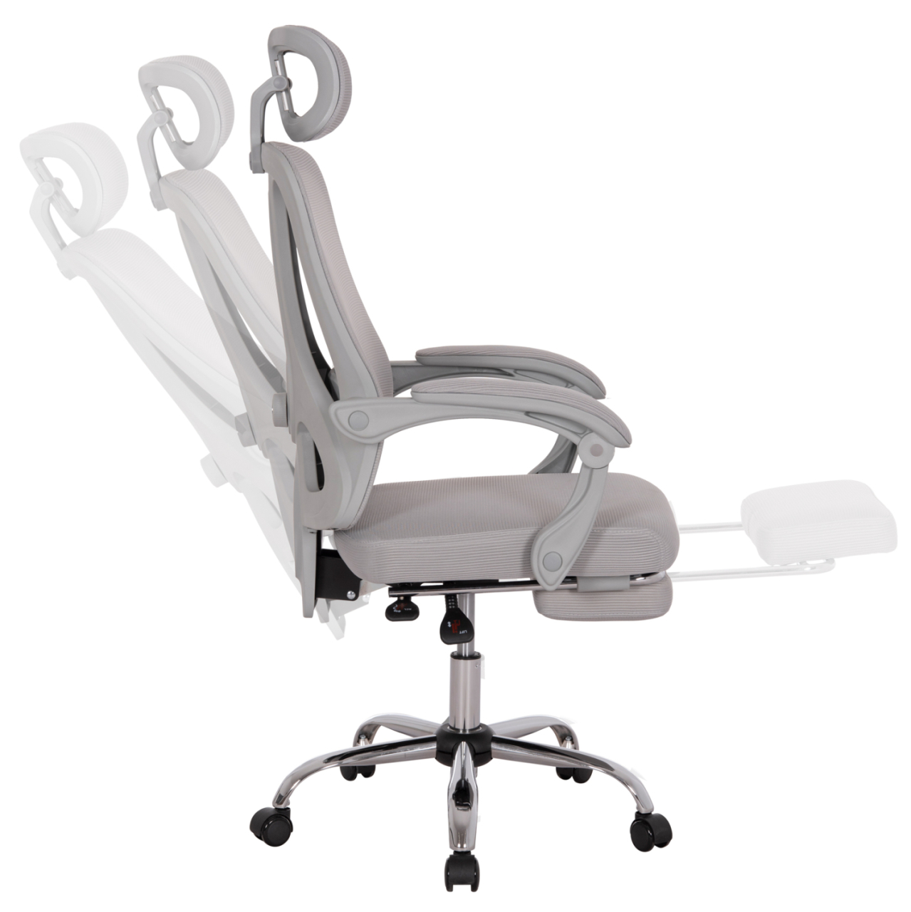 OFFICE CHAIR BARNET HM18258.02 GREY MESH-GREY FRAME NYLON 61x62x123Hcm. [4]