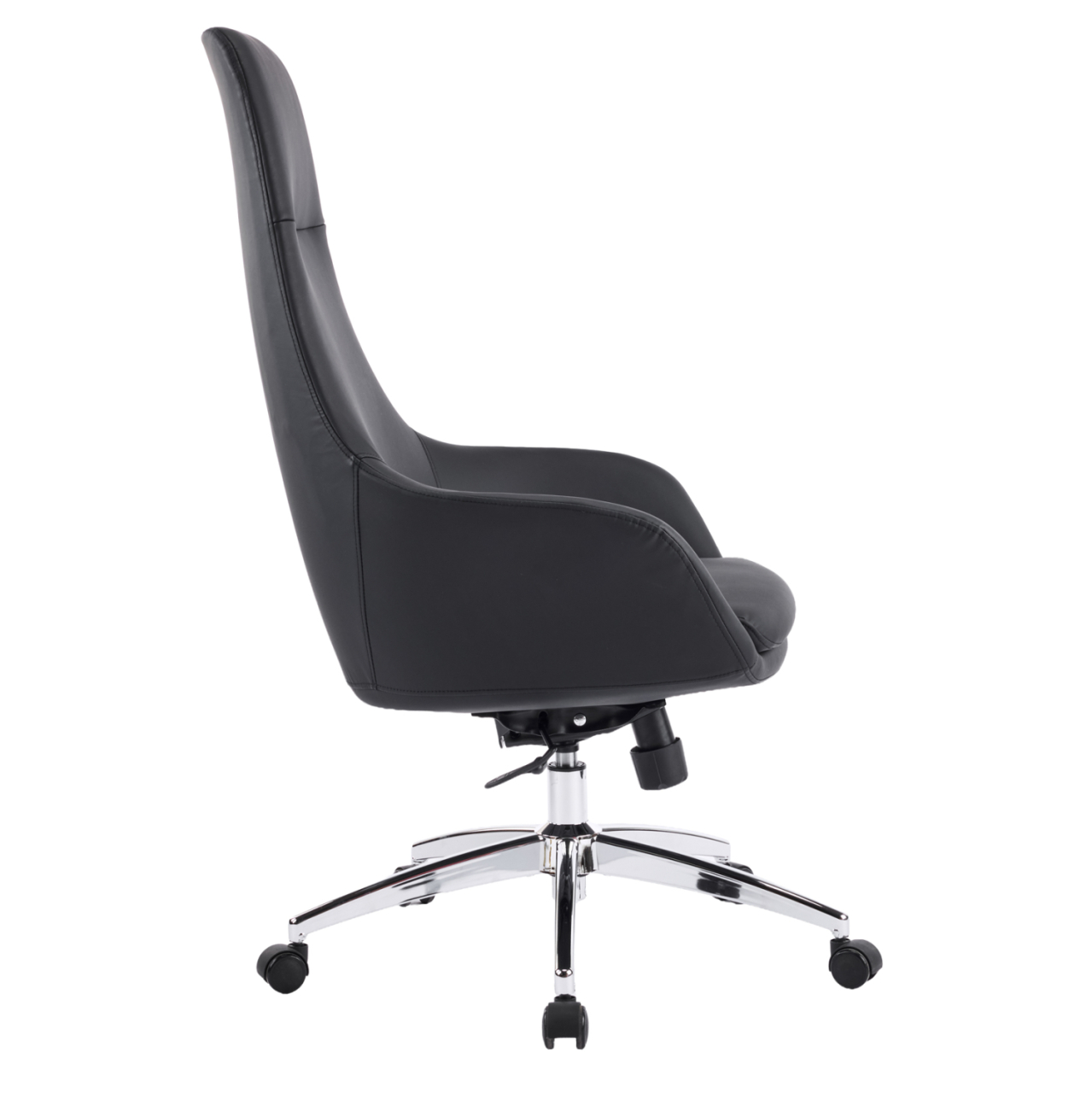 OFFICE CHAIR BEKKER HM18359.01 BLACK PU LEATHER--CHROMED BASE 67x67x126Hcm. [4]