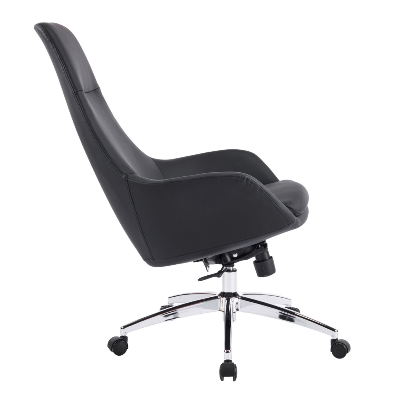 OFFICE CHAIR BEKKER HM18359.01 BLACK PU LEATHER--CHROMED BASE 67x67x126Hcm. [8]