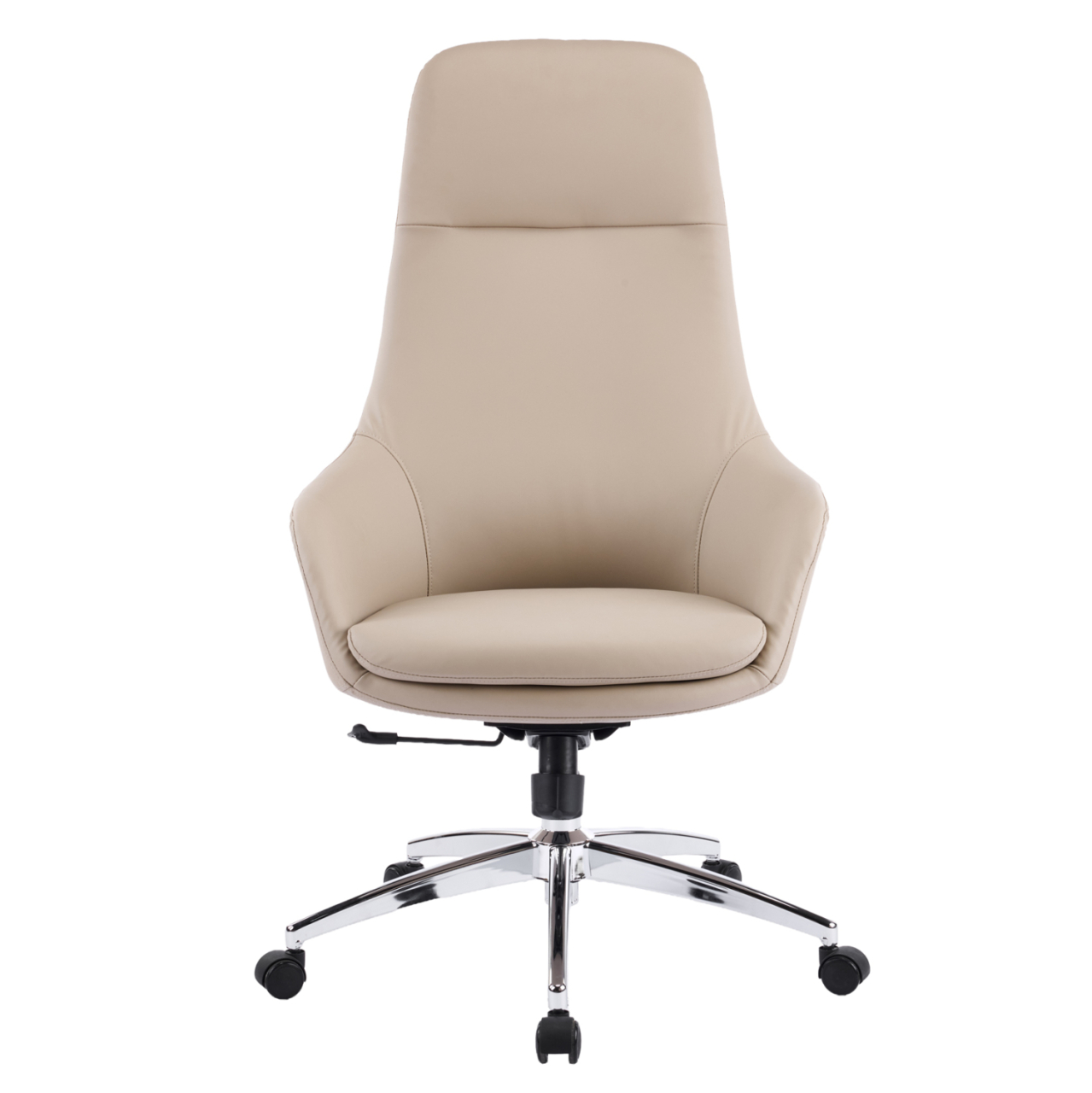 OFFICE CHAIR BEKKER HM18359.02 BEIGE PU LEATHER--CHROMED BASE 67x67x126Hcm. [3]