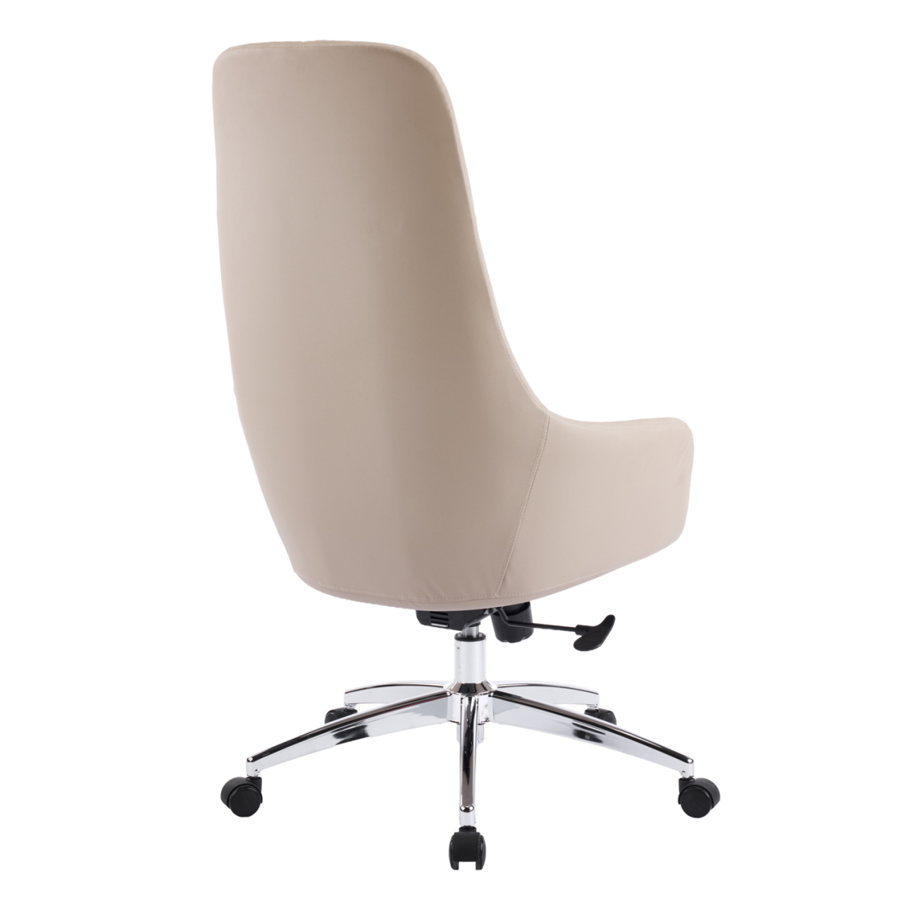 OFFICE CHAIR BEKKER HM18359.02 BEIGE PU LEATHER--CHROMED BASE 67x67x126Hcm. [5]