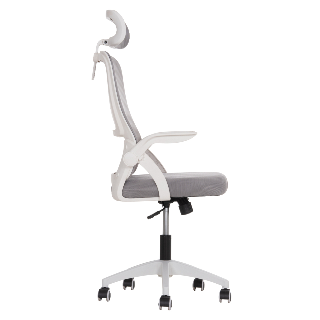 OFFICE CHAIR BLAZER HM1205.02 GREY MESH FABRIC--WHITE ARMS 60x58x110-130Hcm. [4]