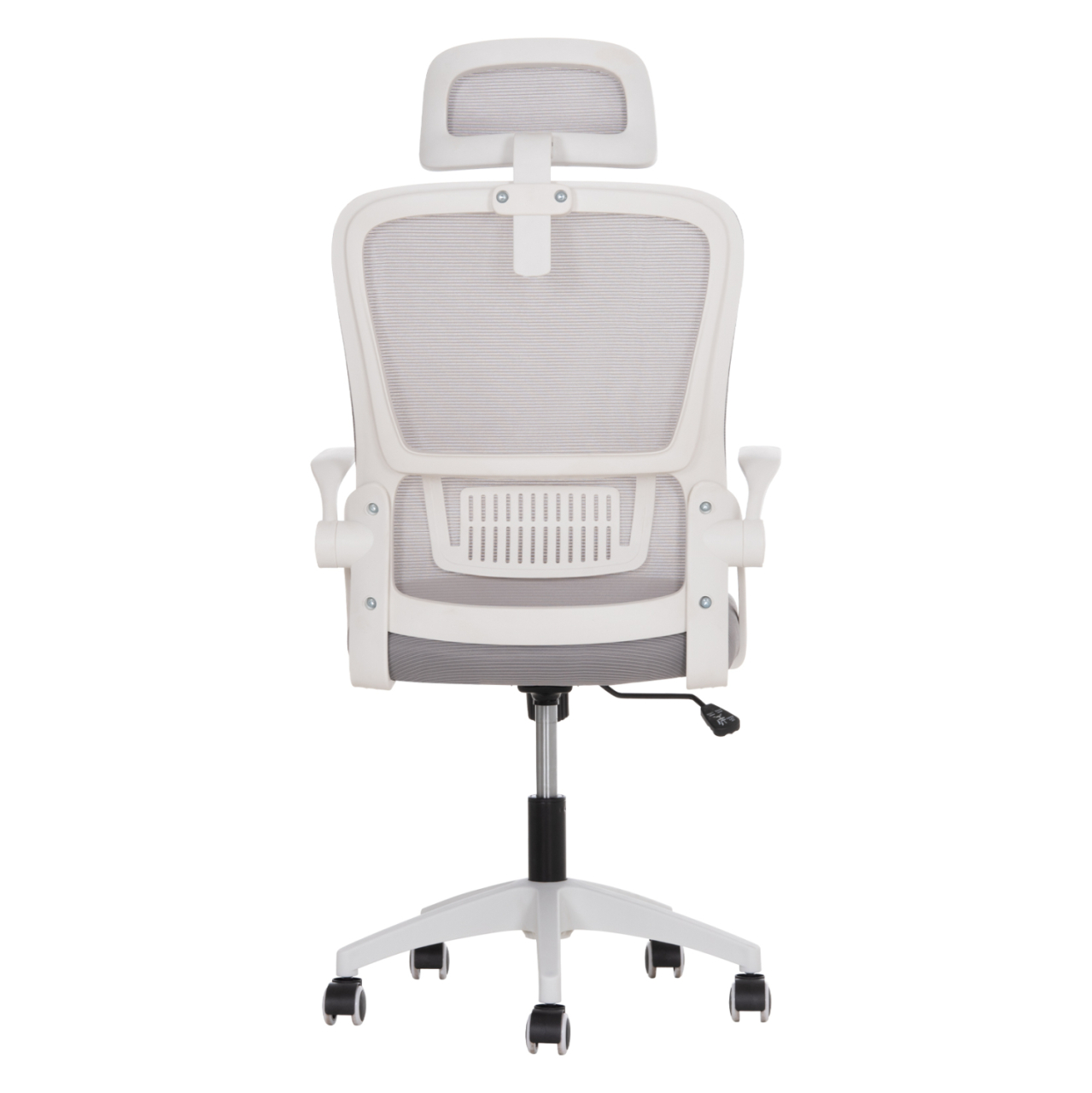OFFICE CHAIR BLAZER HM1205.02 GREY MESH FABRIC--WHITE ARMS 60x58x110-130Hcm. [6]