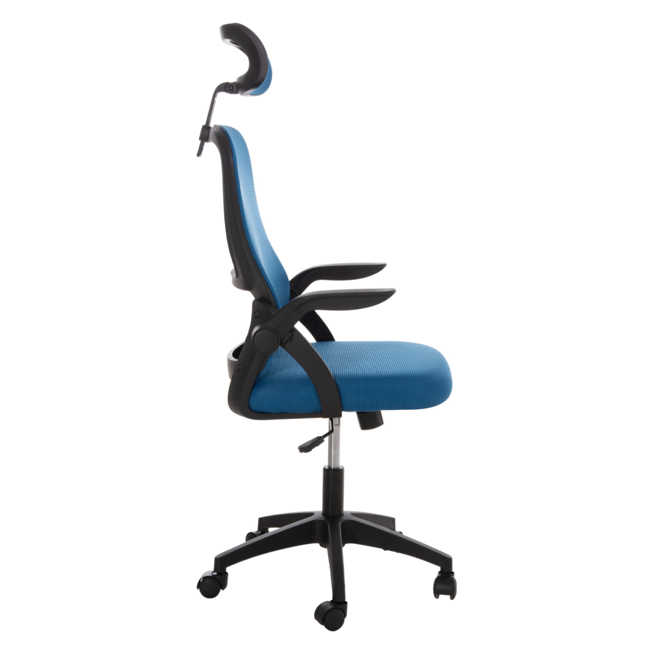 OFFICE CHAIR BLAZER HM1205.03 BLUE MESH FABRIC--BLACK ARMS 60x58x110-130Hcm. [4]