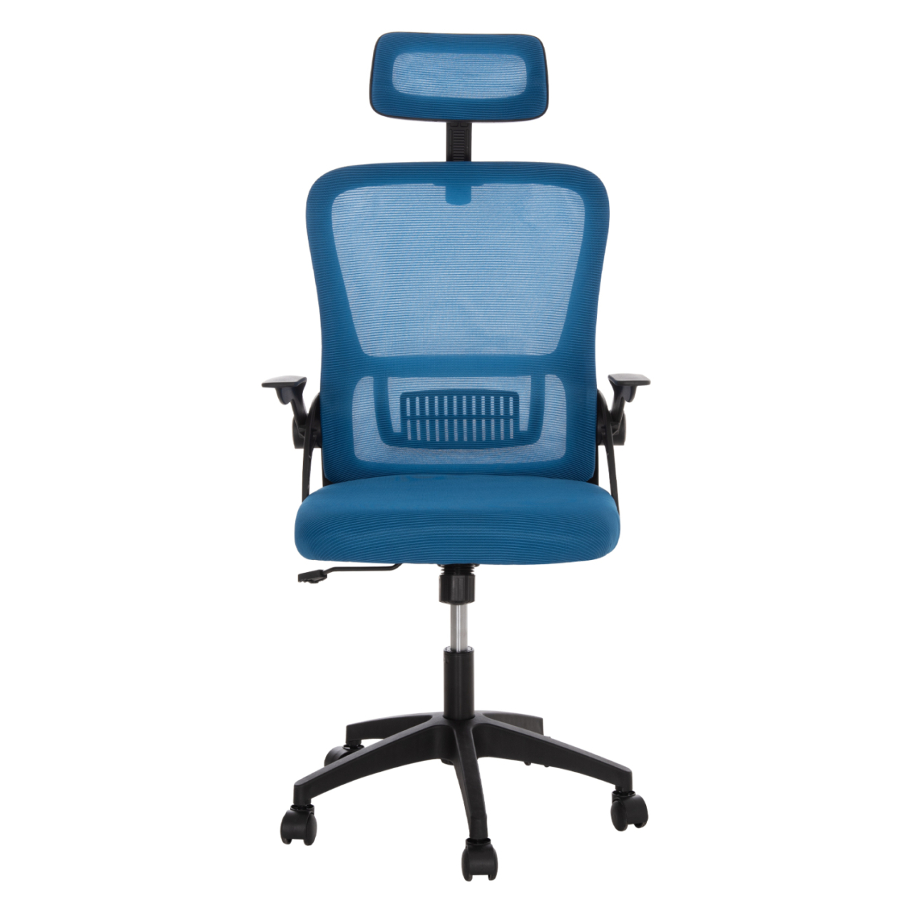 OFFICE CHAIR BLAZER HM1205.03 BLUE MESH FABRIC--BLACK ARMS 60x58x110-130Hcm. [3]