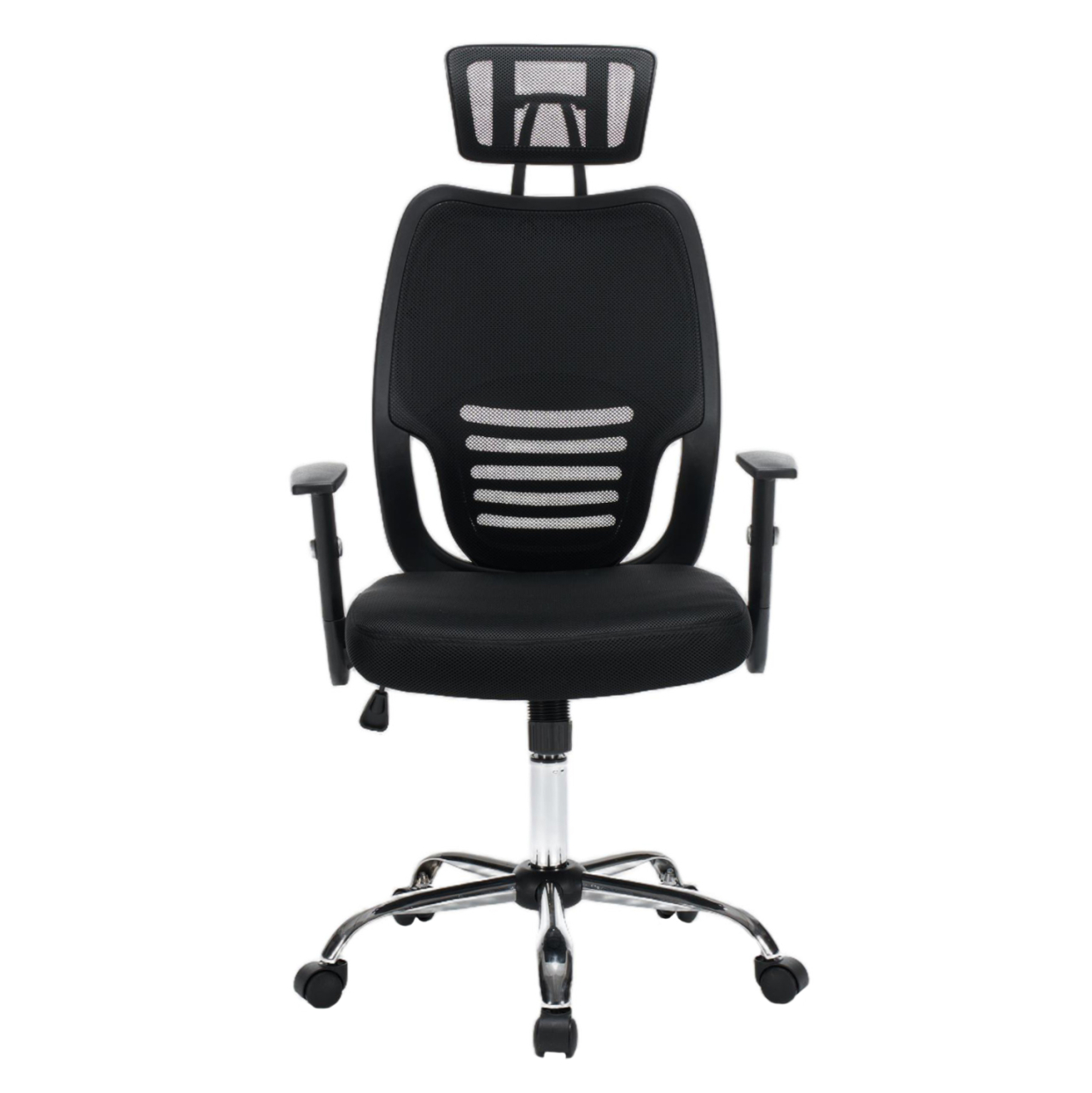 OFFICE CHAIR BRIEF HM1206.01 BLACK MESH FABRIC--CHROMED BASE 63x64x122Hcm. [3]