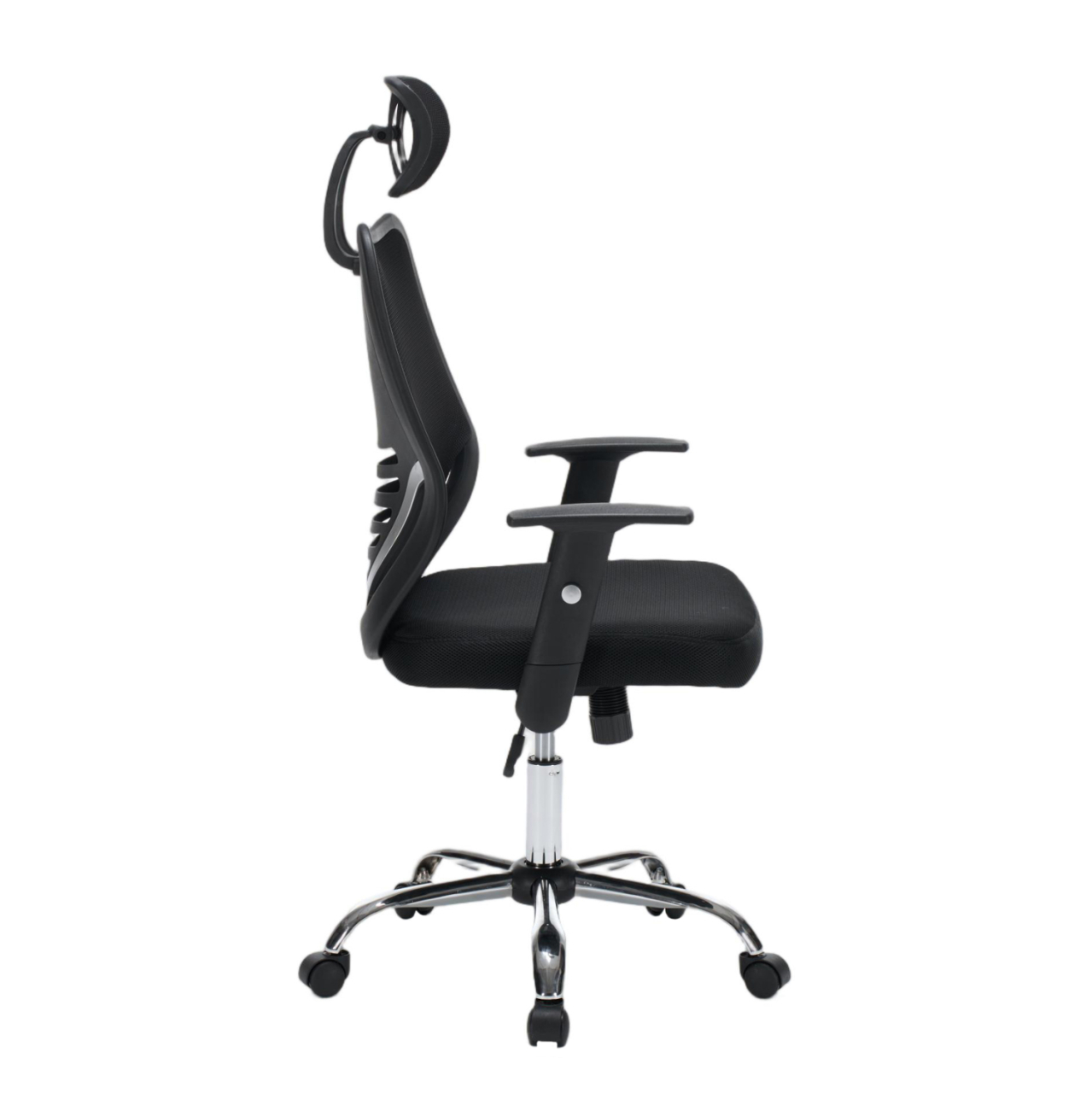 OFFICE CHAIR BRIEF HM1206.01 BLACK MESH FABRIC--CHROMED BASE 63x64x122Hcm. [4]
