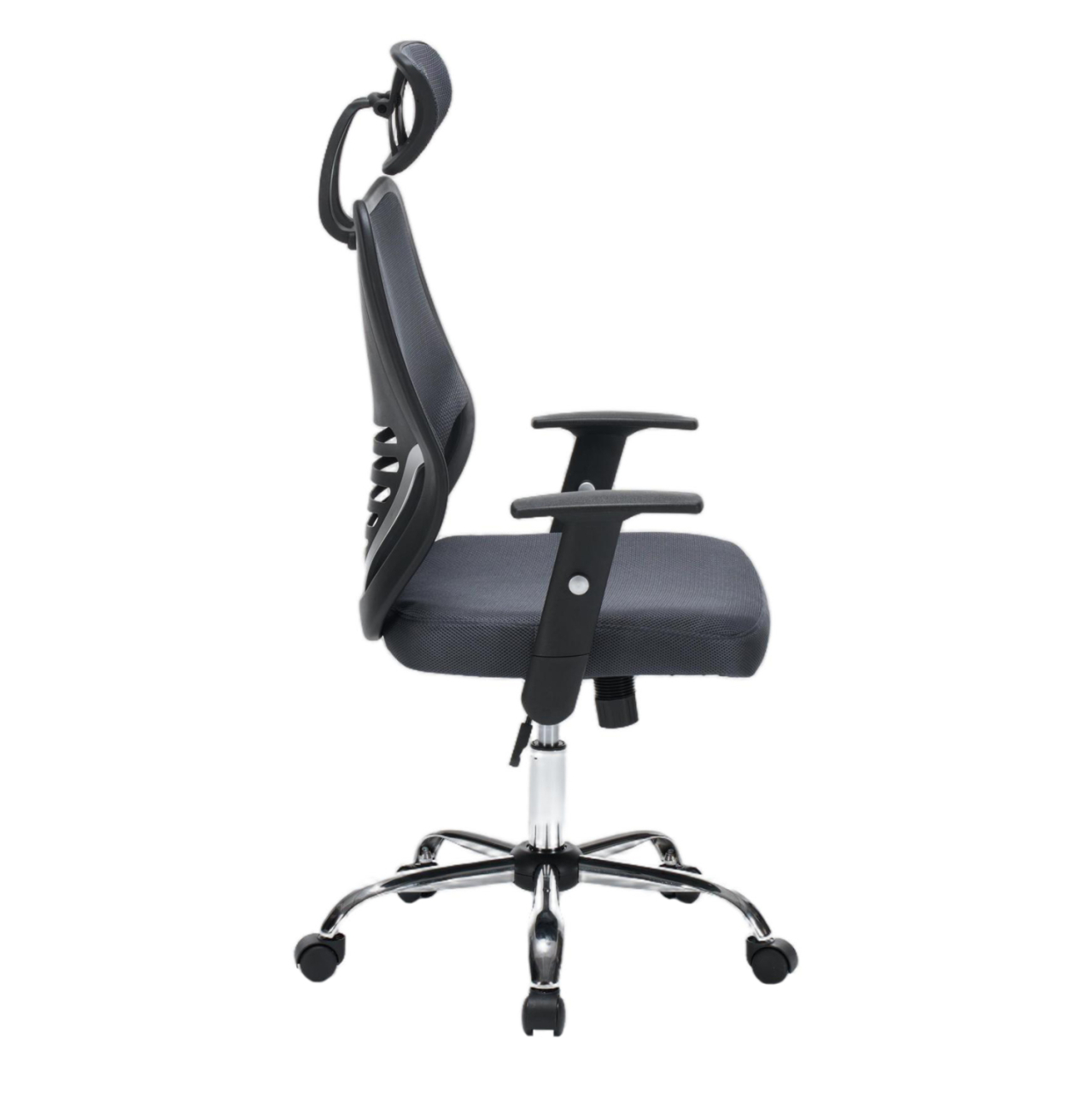 OFFICE CHAIR BRIEF HM1206.02 GREY MESH FABRIC--CHROMED BASE 63x64x122Hcm. [4]