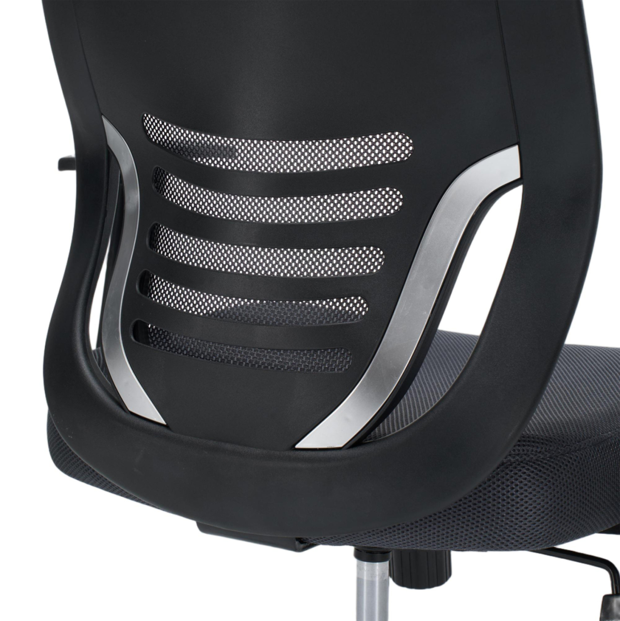 OFFICE CHAIR BRIEF HM1206.02 GREY MESH FABRIC--CHROMED BASE 63x64x122Hcm. [9]