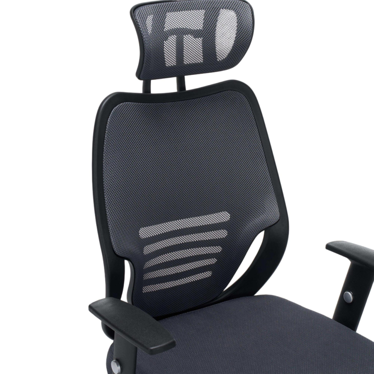 OFFICE CHAIR BRIEF HM1206.02 GREY MESH FABRIC--CHROMED BASE 63x64x122Hcm. [7]