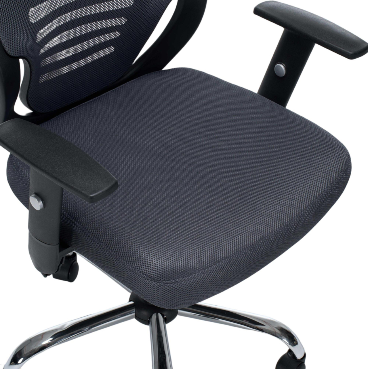 OFFICE CHAIR BRIEF HM1206.02 GREY MESH FABRIC--CHROMED BASE 63x64x122Hcm. [8]