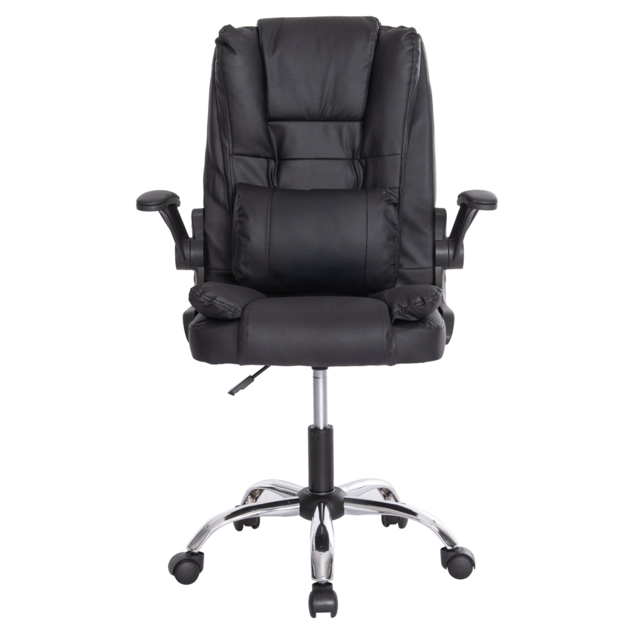 OFFICE CHAIR CANAN HM1201 BLACK PVC--CHROME BASE 66x61x105Hcm. [3]