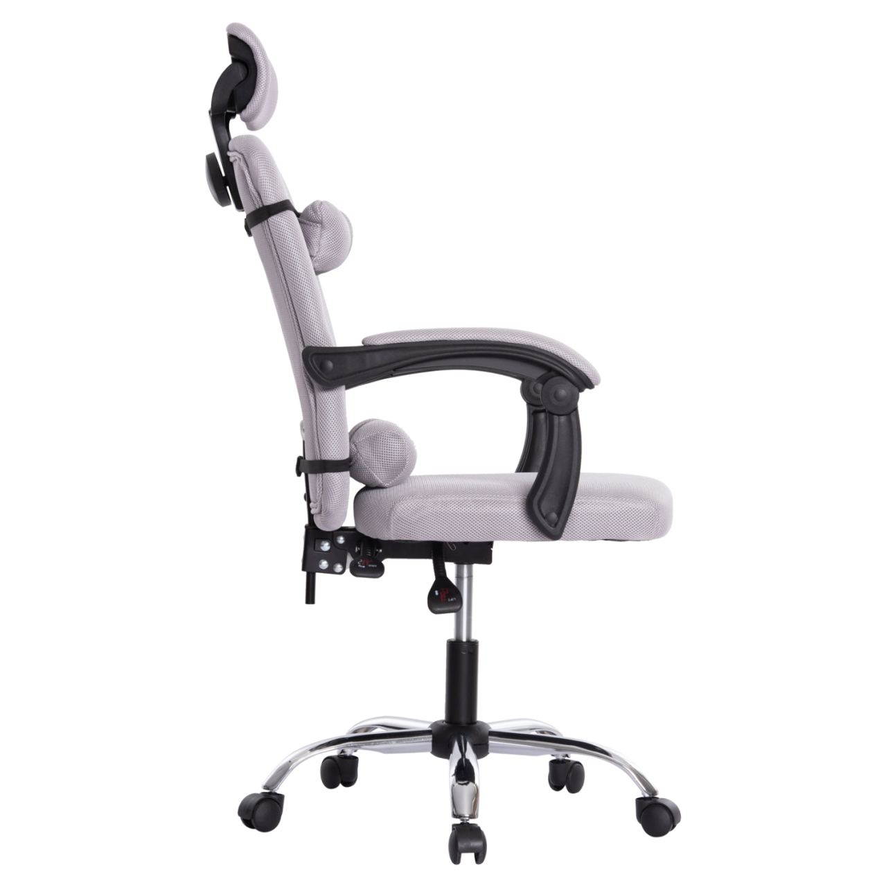 OFFICE CHAIR CRONER HM1196.02 GREY MESH-CHROME METAL BASE-BLACK FRAME 58x67x124Hcm. [4]