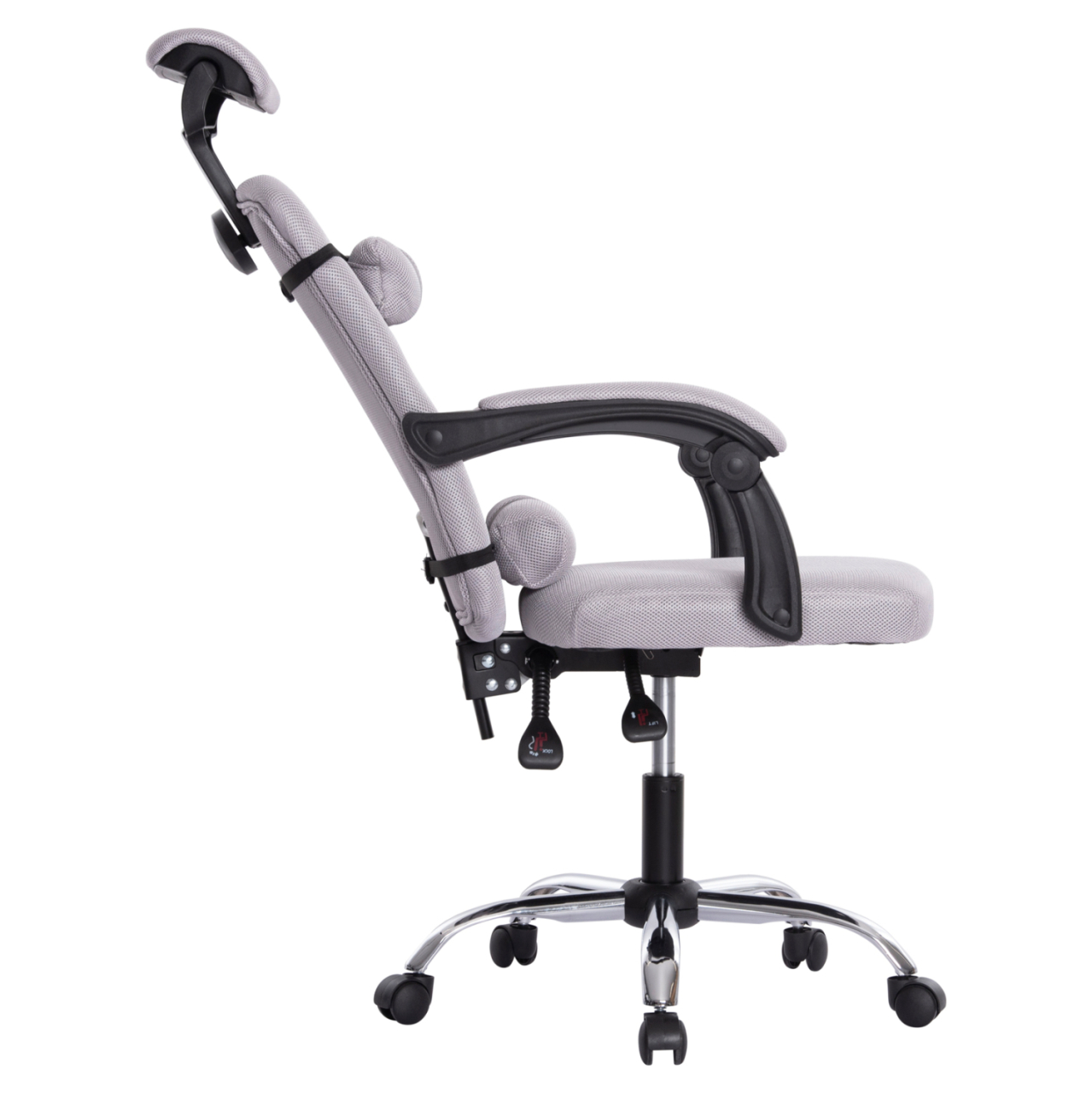 OFFICE CHAIR CRONER HM1196.02 GREY MESH-CHROME METAL BASE-BLACK FRAME 58x67x124Hcm. [7]