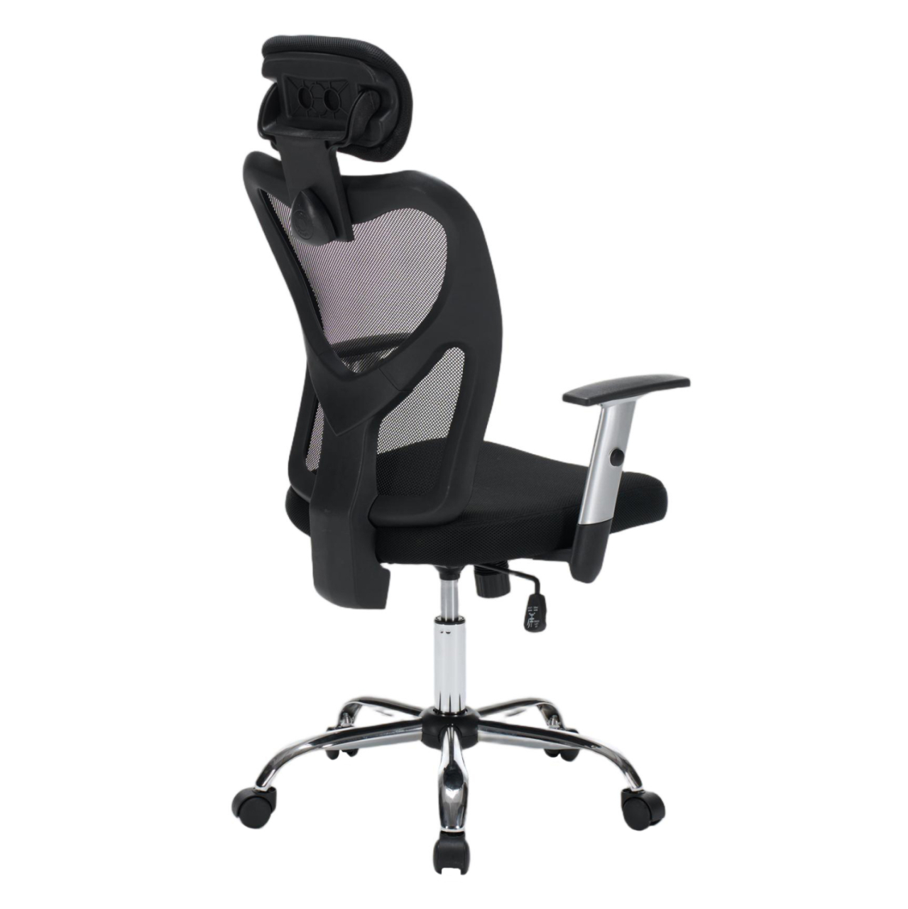 OFFICE CHAIR CUORE HM1207.01 BLACK MESH FABRIC-BLACK FRAME--CHROMED BASE 63x61x125Hcm. [5]